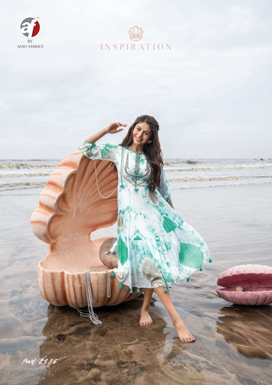  ANJU FABRICS PEARL MUL COTTON WITH FANCY DESIGNER KURTIS WHOLESALER SURAT - SAIDHARANX 
