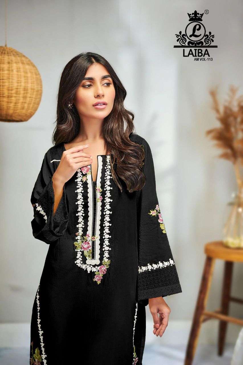 LAIBA AM VOL 113 PAKISTANI TOP PANT WITH DUPATTA AT WHOLESALE RATE IN SURAT - SAIDHARANX 