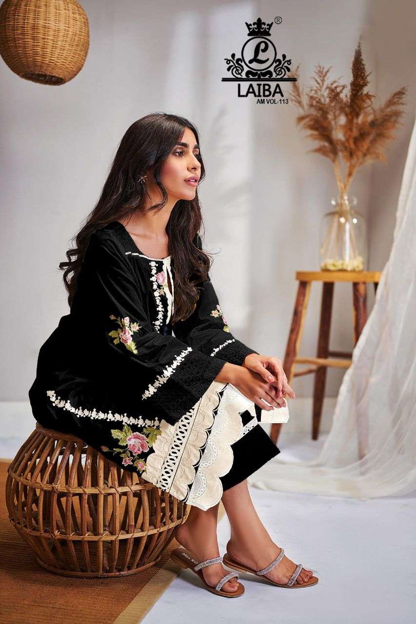 LAIBA AM VOL 113 PAKISTANI TOP PANT WITH DUPATTA AT WHOLESALE RATE IN SURAT - SAIDHARANX 