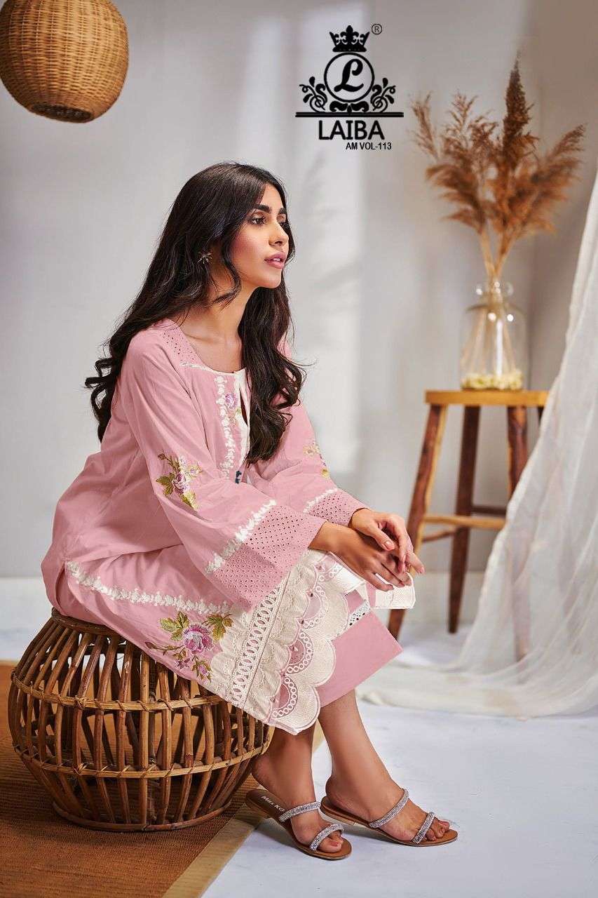 LAIBA AM VOL 113 PAKISTANI TOP PANT WITH DUPATTA AT WHOLESALE RATE IN SURAT - SAIDHARANX 
