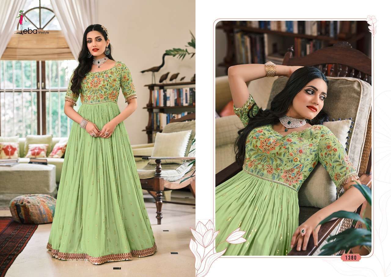PRIME ROSE VOL-4 BY EBA LIFESTYLE 1379 TO 1382 SERIES DESIGNER GEORGETTE DRESSES WHOLESALE RATE IN SURAT - SAIDHARANX 