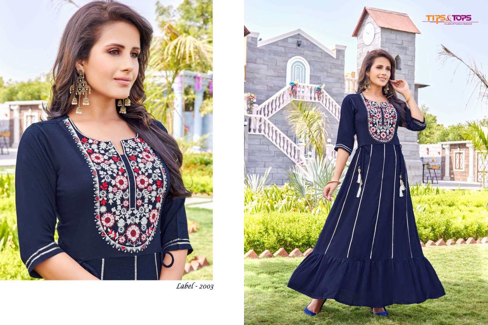 TIPS AND TOPS LABEL VOL 2 HEAVY RAYON KURTI WHOLESALE RATE IN SURAT - SAIDHARANX 