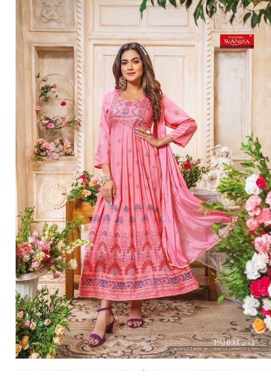 Wanna Paheli 2 Fancy Wear Anarkali Kurti With Dupatta Collection Wholesale Rate In Surat - SaiDharaNx 