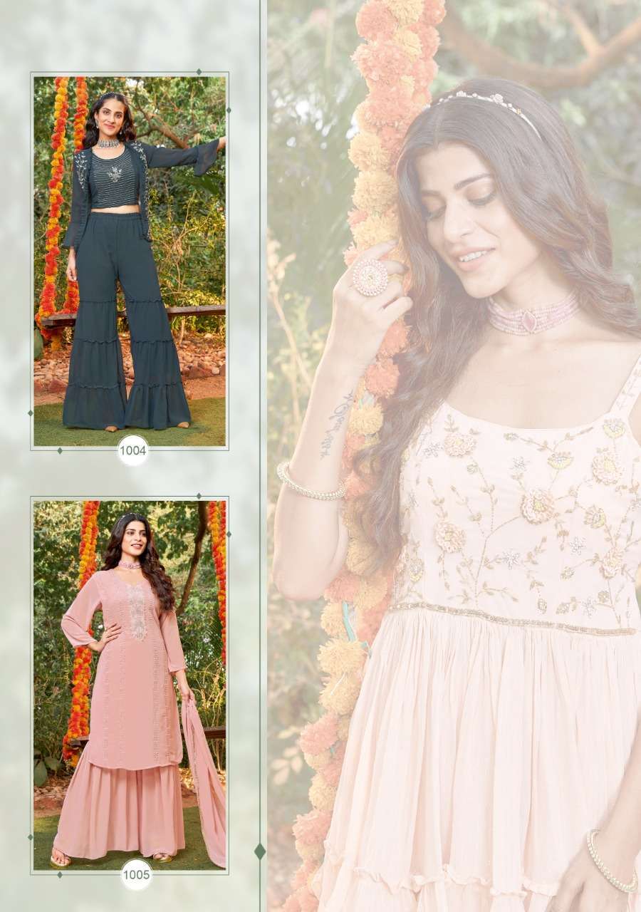 Wanna Udaan Series 1001-1003 Georgette Sharara Suit Wholesale Rate In Surat - SaiDharaNx 