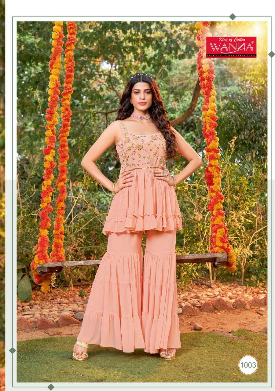 Wanna Udaan Series 1001-1003 Georgette Sharara Suit Wholesale Rate In Surat - SaiDharaNx 