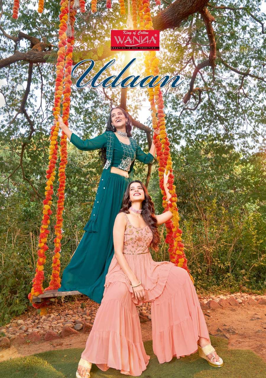 Wanna Udaan Series 1001-1003 Georgette Sharara Suit Wholesale Rate In Surat - SaiDharaNx 