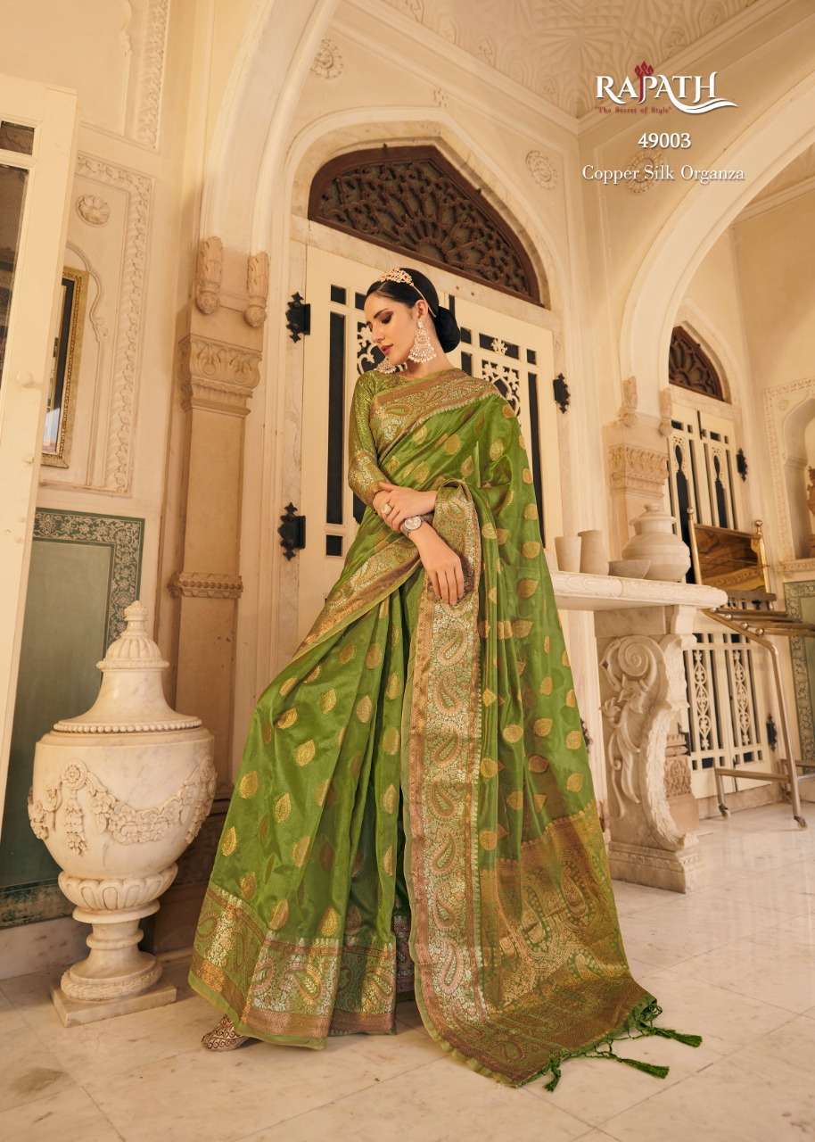 AASHI ORGANZA SILK BY RAJPATH 49001 TO 49006 SERIES ORGANZA UNSTICHED SAREES WHOLESALE RATE IN SURAT - SAIDHARANX 