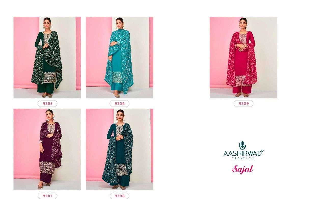 Aashirwad Creation Gulkand Sajal 9305-9309 Series ASH 15376 Full Catalog Wholesale Rate In Surat - Saidharanx 
