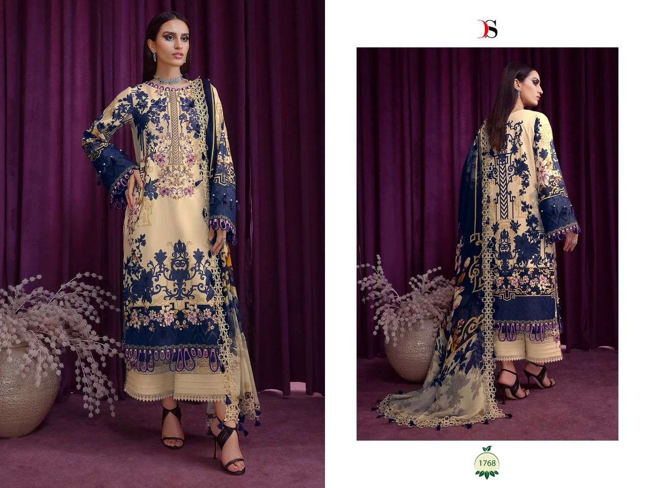 BLISS LAWN-22 VOL-3 BY DEEPSY SUITS BRIDAL DRESSES WHOLESALE RATE IN SURAAT - SAIDHARANX 