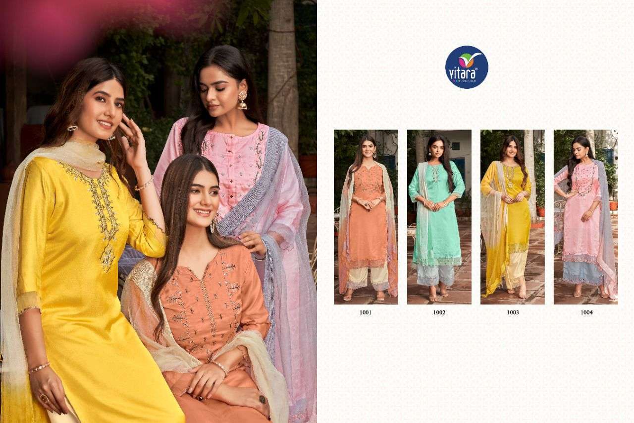 CLUSTER BY VITARA SILK EMBROIDERY READYMADE SALWAR KAMEEZ WHOLESALE RATE IN SURAT - SAIDHARANX 