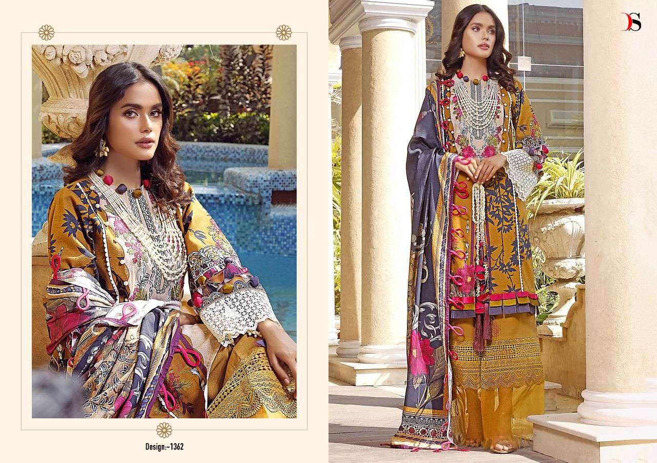 DEEPSY FIRDOUS LAWN VOL 22 2 PAKISTANI SUITS LATEST CATALOGUE WHOLESALE RATE IN SURAT - SAIDHARANX 