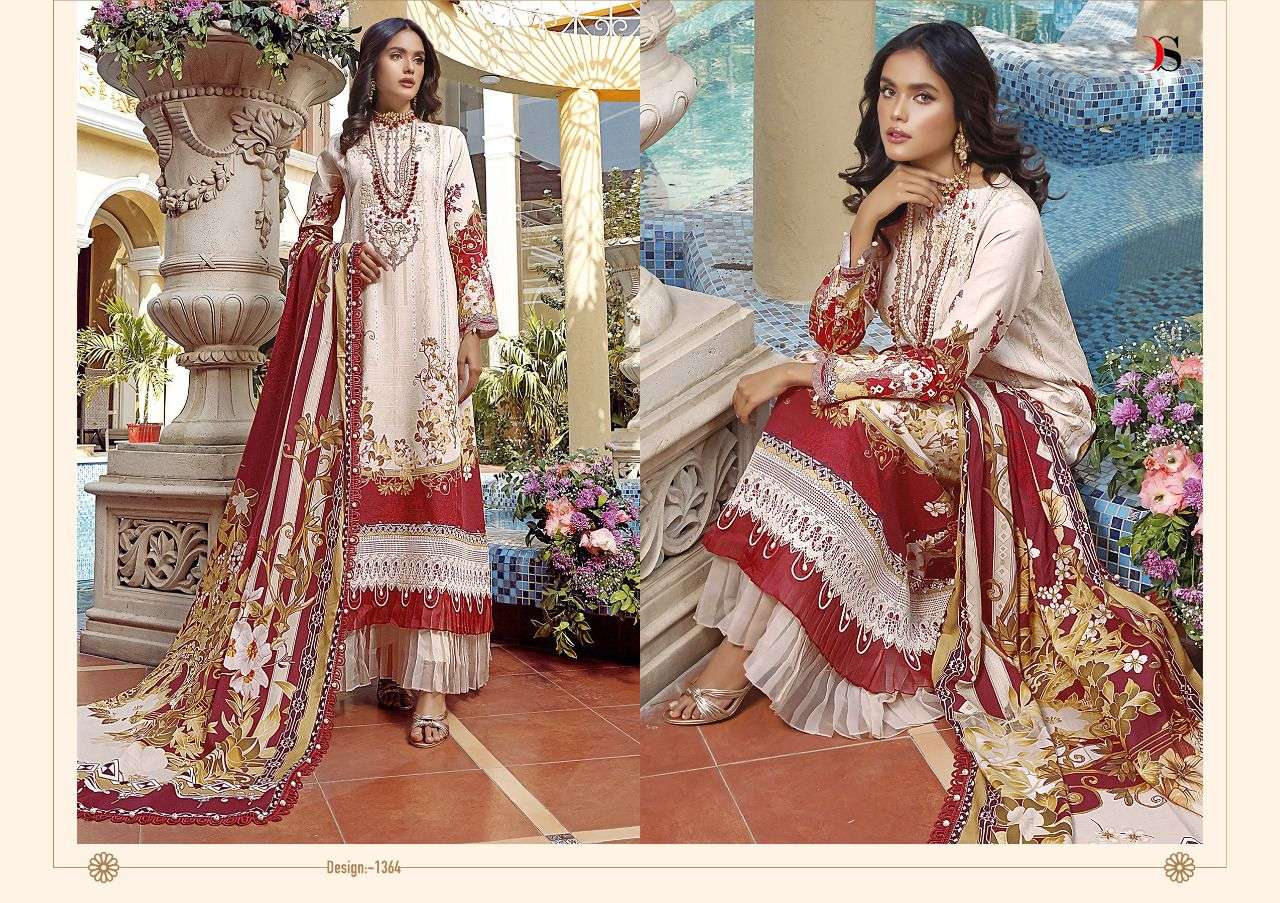 DEEPSY FIRDOUS LAWN VOL 22 2 PAKISTANI SUITS LATEST CATALOGUE WHOLESALE RATE IN SURAT - SAIDHARANX 
