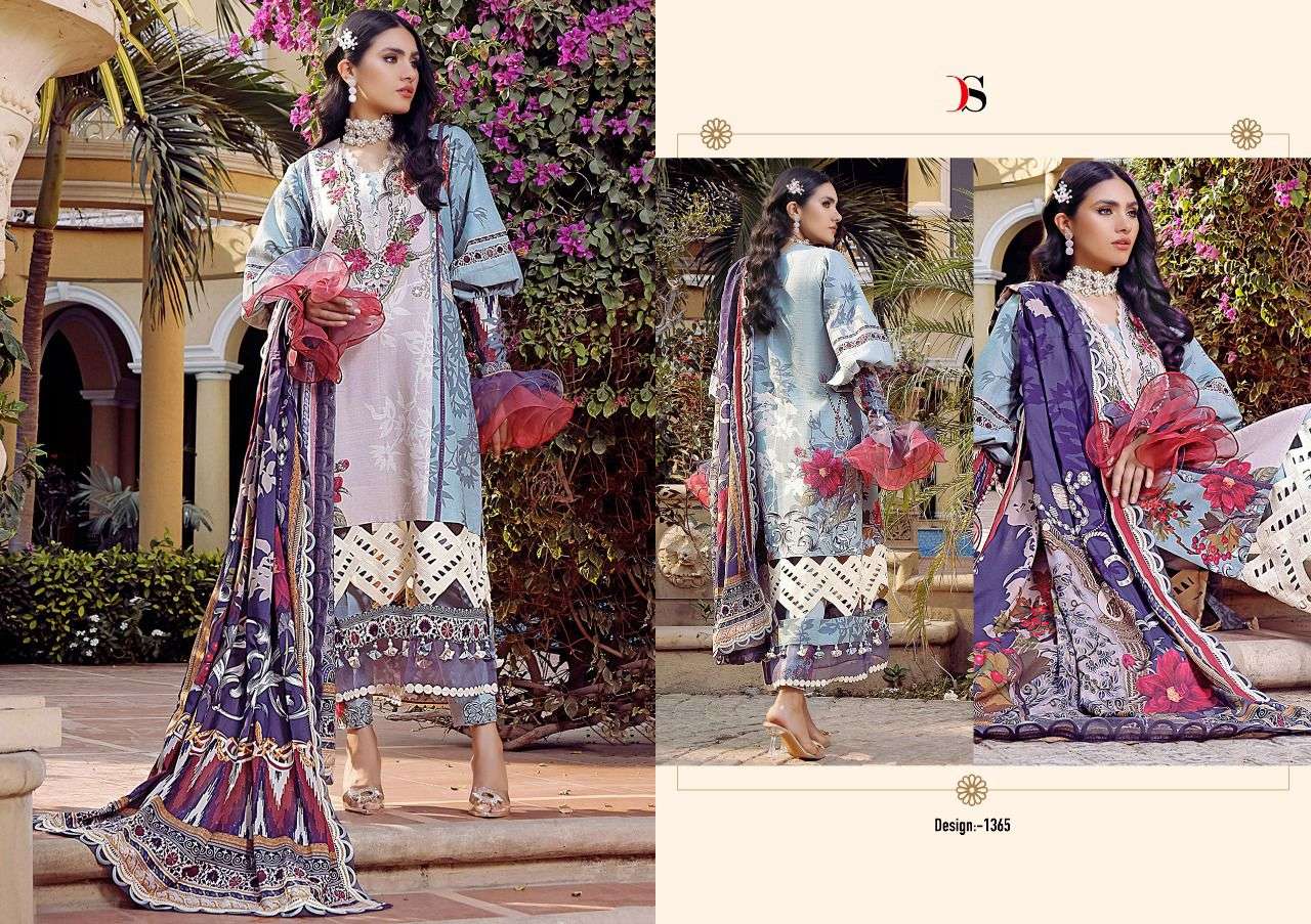 DEEPSY FIRDOUS LAWN VOL 22 2 PAKISTANI SUITS LATEST CATALOGUE WHOLESALE RATE IN SURAT - SAIDHARANX 