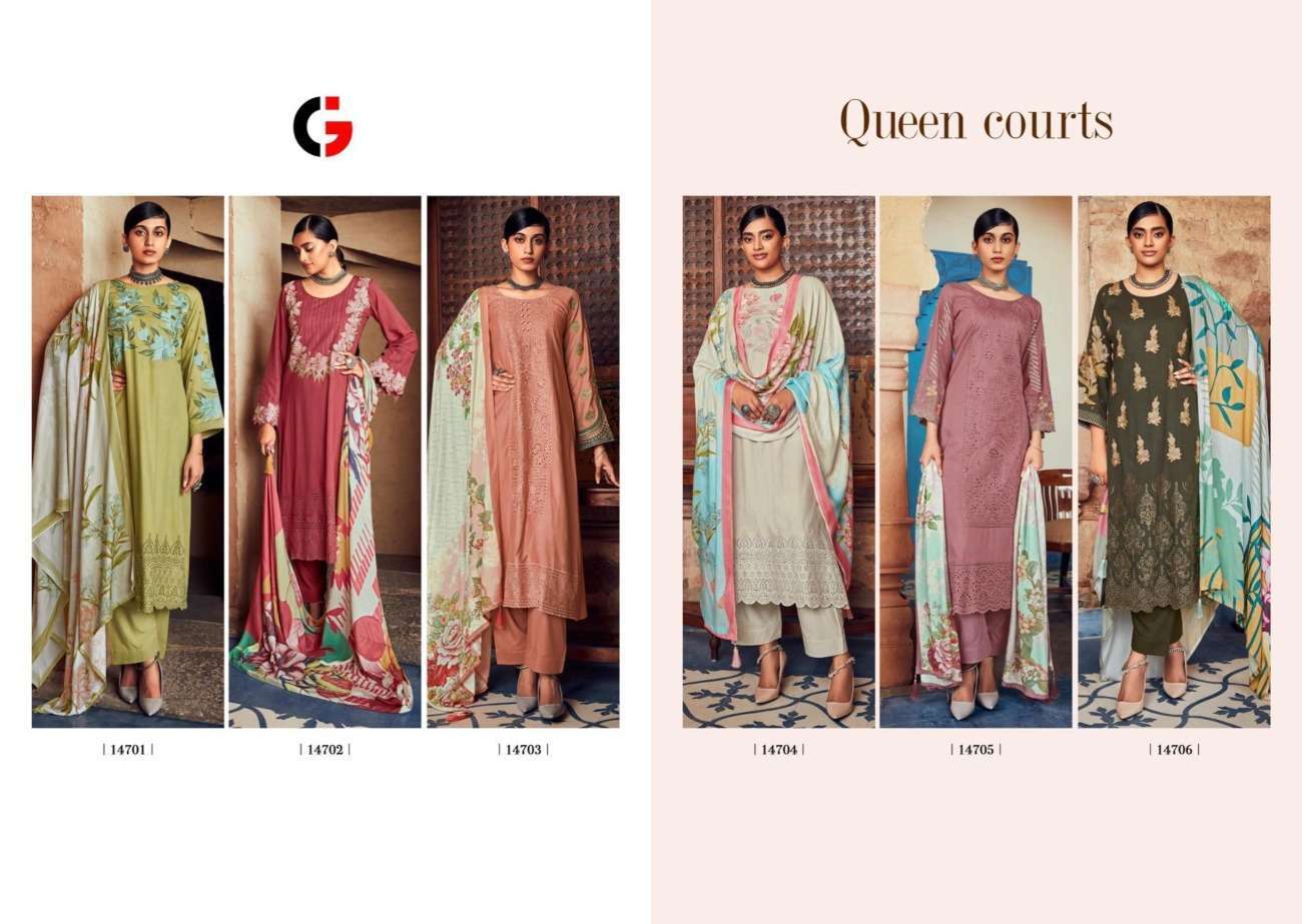  GULL JEE QUEEN COURTS BY DEEPSY SUITS 14701 TO 14706 SERIES VISCOSE PASHMINA DRESSES WHOLESAEL RATE IN SURAT - SAIDHARANX 