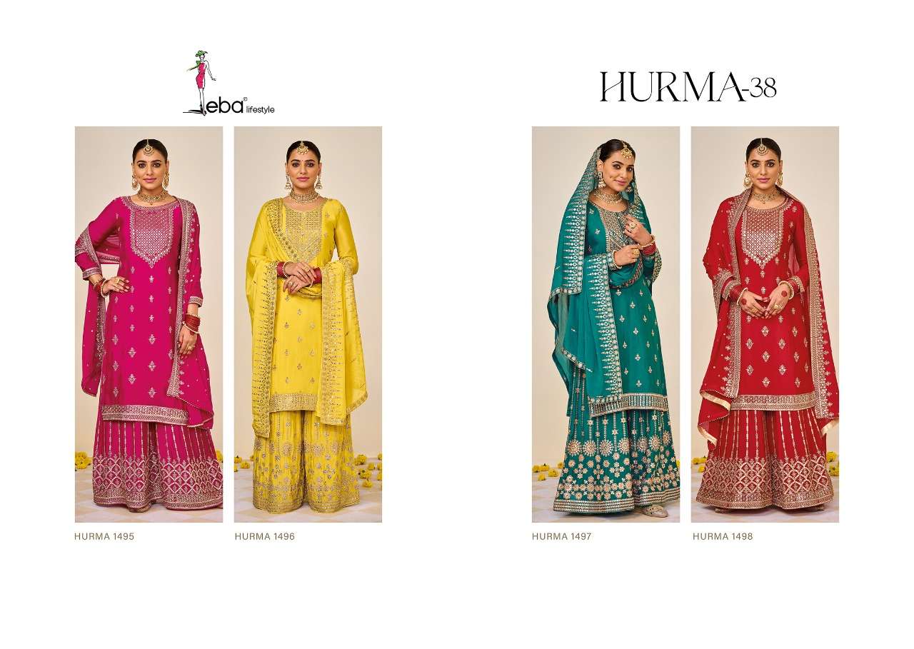 Hurma Vol 38 Eba Lifestyle Sharara Style Suits Wholesale Rate In Surat - Saidharanx 