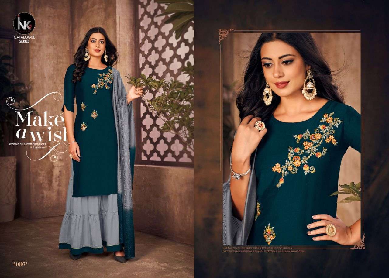 INK 9 PRESENT MAJESTY READYMADE PURE SILK SHARAR STYLE DESIGNER SUITS IN WHOLESALE PRICE IN SURAT - SAI DHARANX 