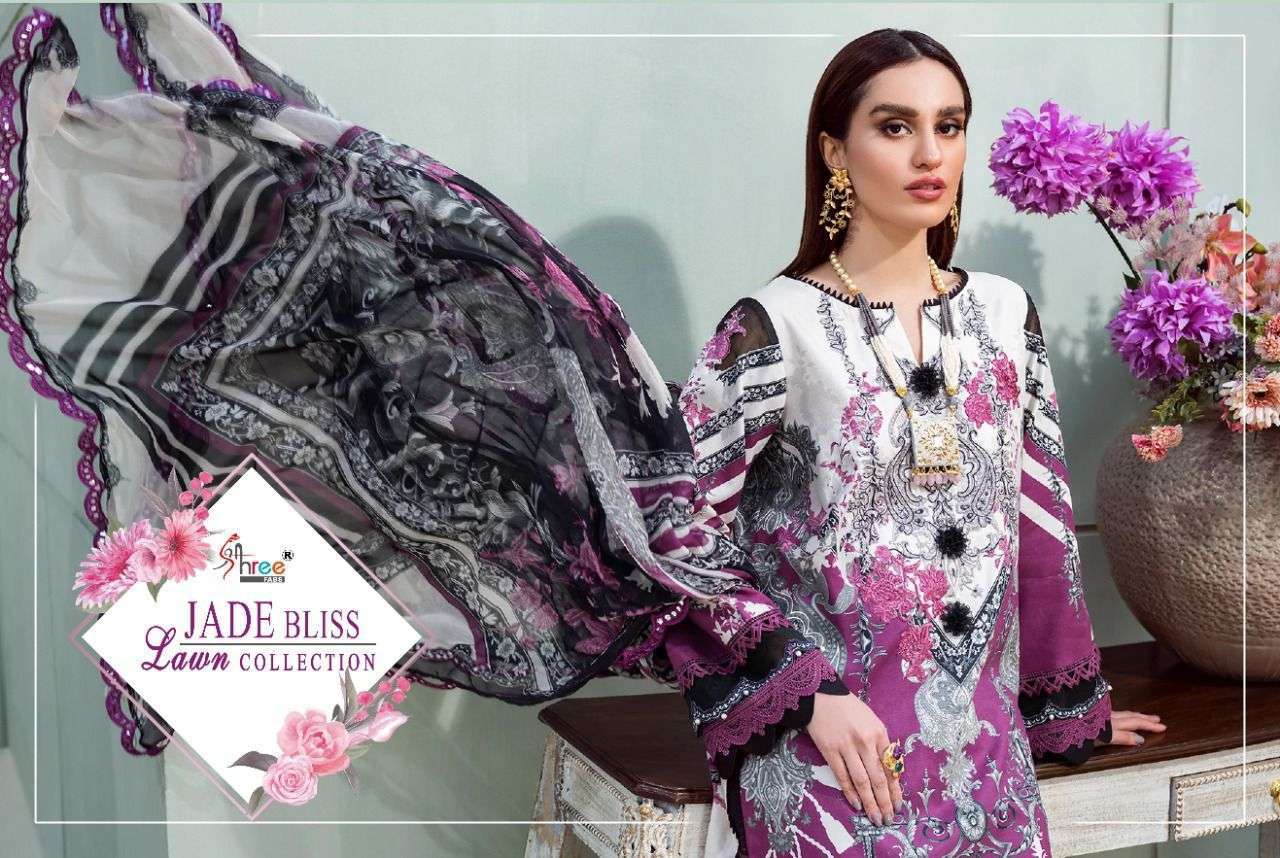 JADE BLISS LAWN COLLECTION BY SHREE FABS PAKISTANI DESIGNER SALWAR KAMEEZ WHOLESALE RATE IN SURAT - SAIDHARANX 