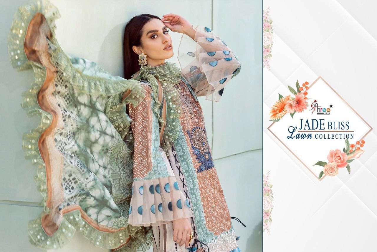 JADE BLISS LAWN COLLECTION BY SHREE FABS PAKISTANI DESIGNER SALWAR KAMEEZ WHOLESALE RATE IN SURAT - SAIDHARANX 