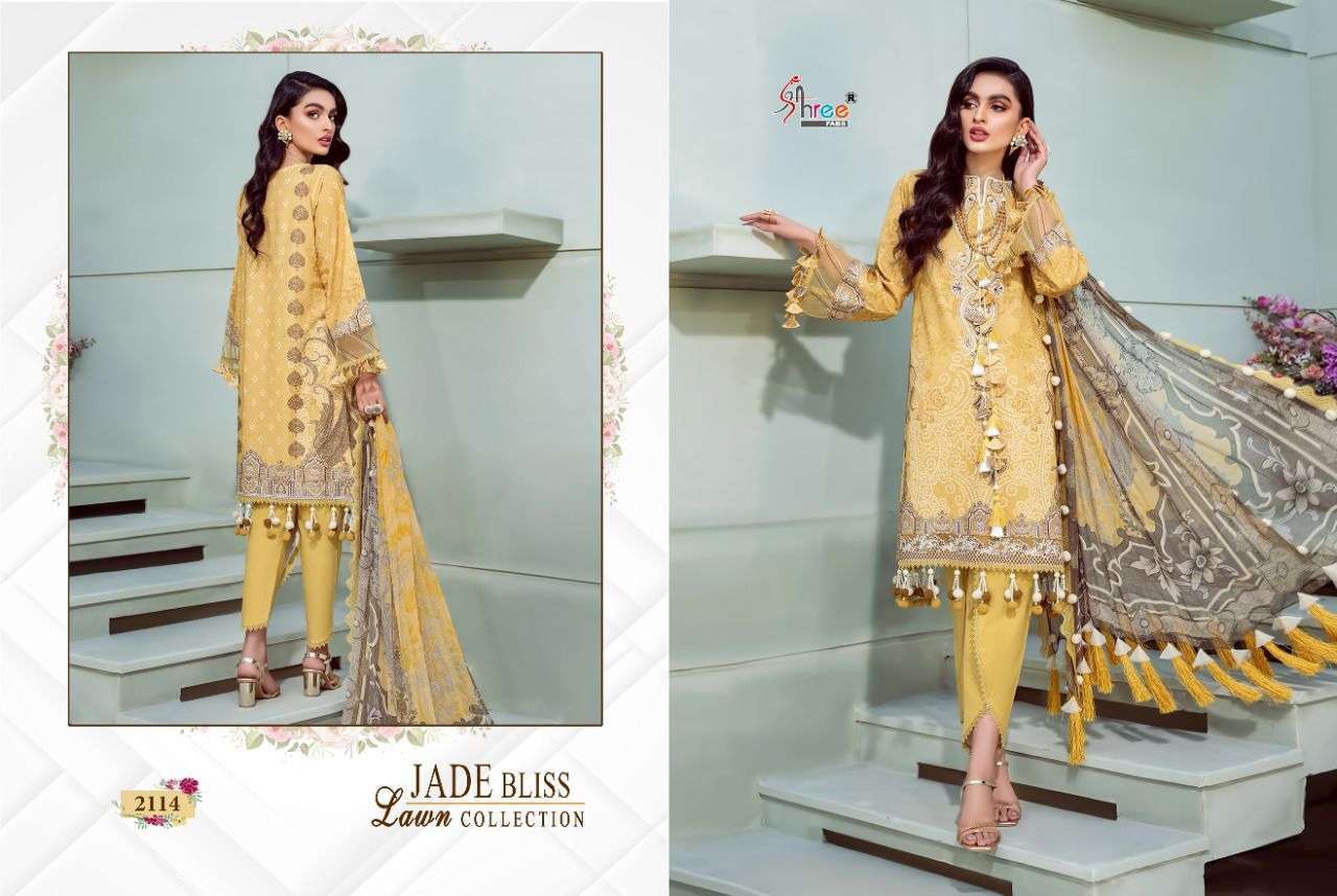 JADE BLISS LAWN COLLECTION BY SHREE FABS PAKISTANI DESIGNER SALWAR KAMEEZ WHOLESALE RATE IN SURAT - SAIDHARANX 