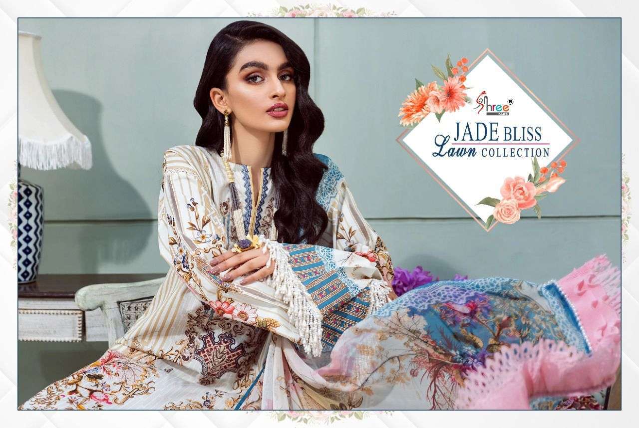 JADE BLISS LAWN COLLECTION BY SHREE FABS PAKISTANI DESIGNER SALWAR KAMEEZ WHOLESALE RATE IN SURAT - SAIDHARANX 