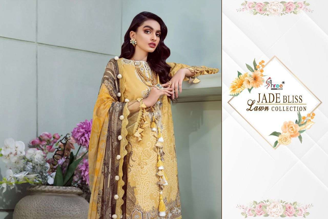 JADE BLISS LAWN COLLECTION BY SHREE FABS PAKISTANI DESIGNER SALWAR KAMEEZ WHOLESALE RATE IN SURAT - SAIDHARANX 