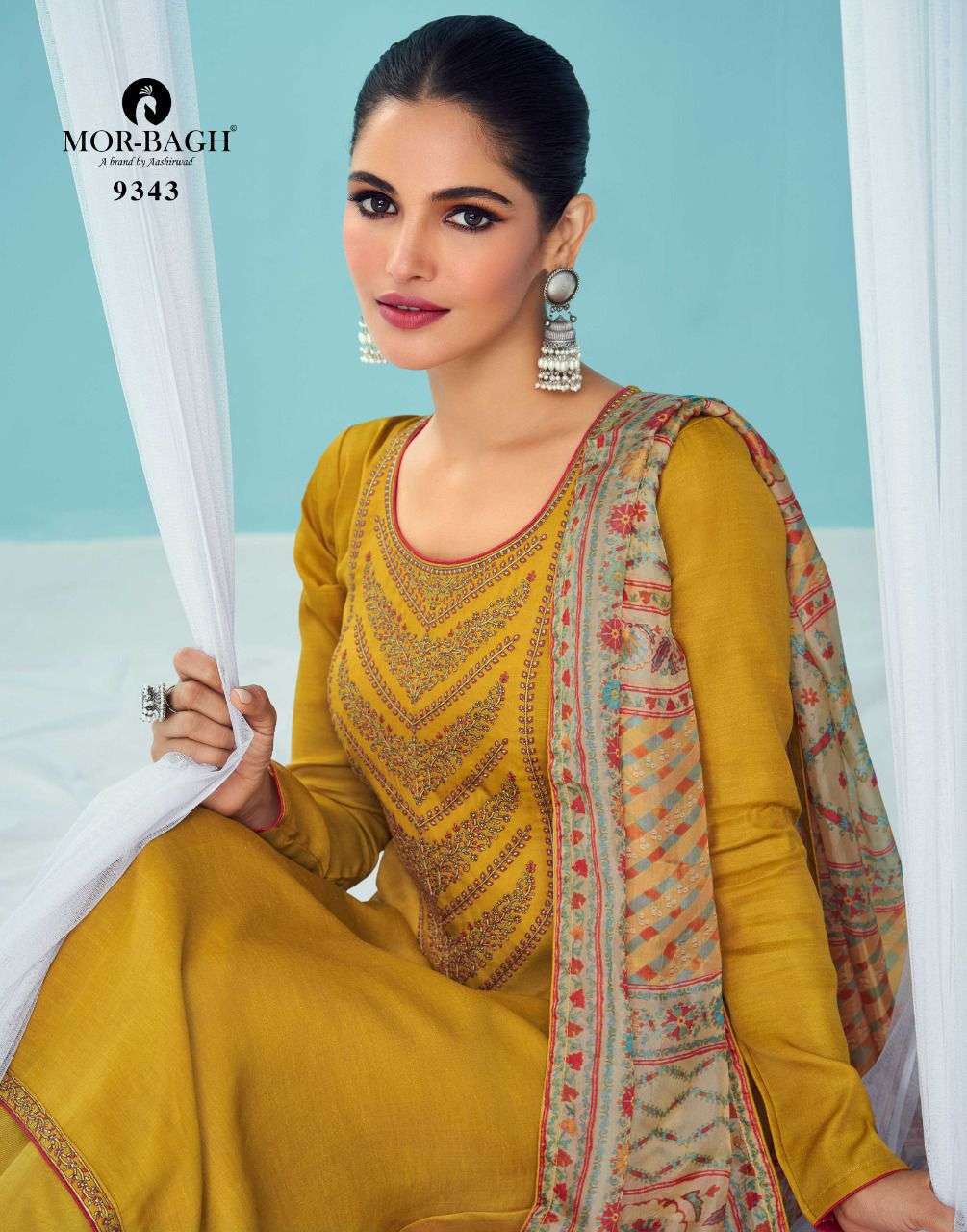 MOR BAGH PRESENT VICTORIA SEMI STITCHED STRAIGHT LONG INDIAN DESIGNER SALWAR SUITS IN WHOLESALE RATE IN SURAT - SAIDHARANX 