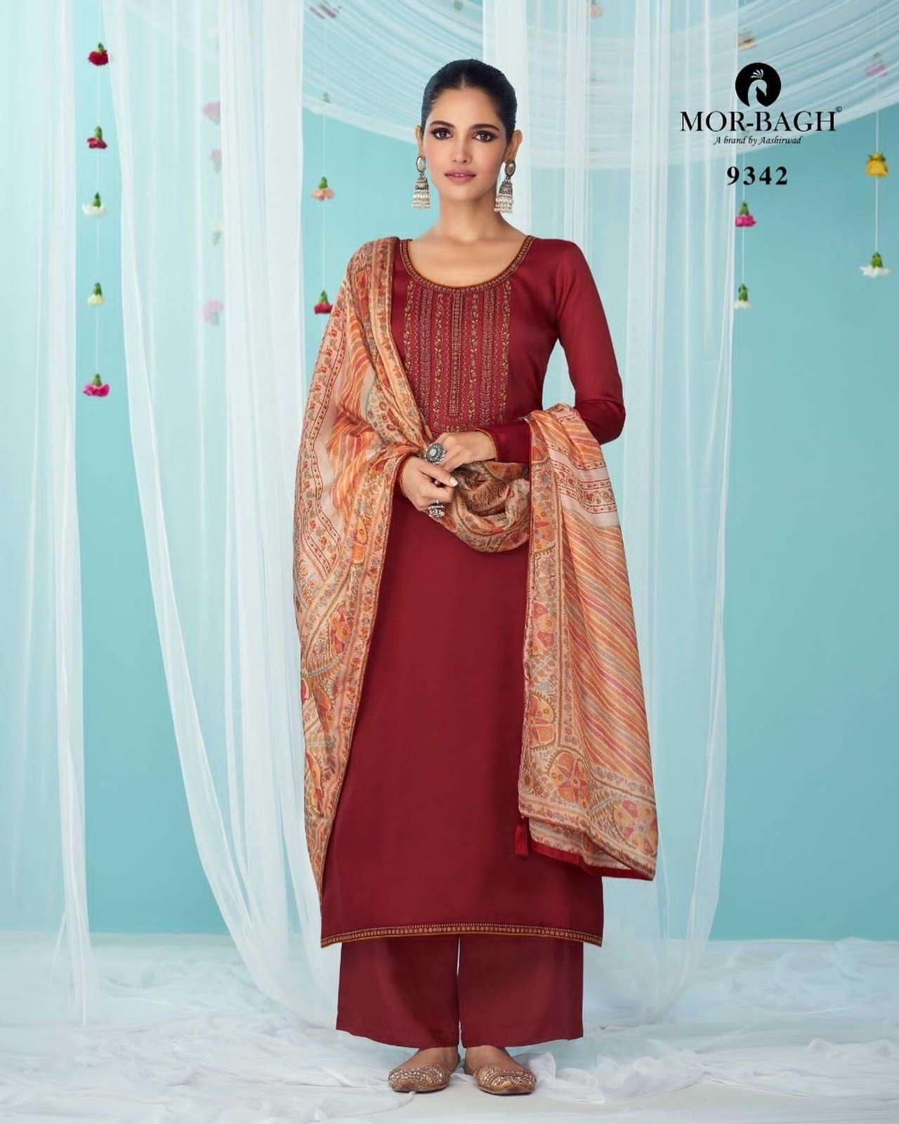 MOR BAGH PRESENT VICTORIA SEMI STITCHED STRAIGHT LONG INDIAN DESIGNER SALWAR SUITS IN WHOLESALE RATE IN SURAT - SAIDHARANX 