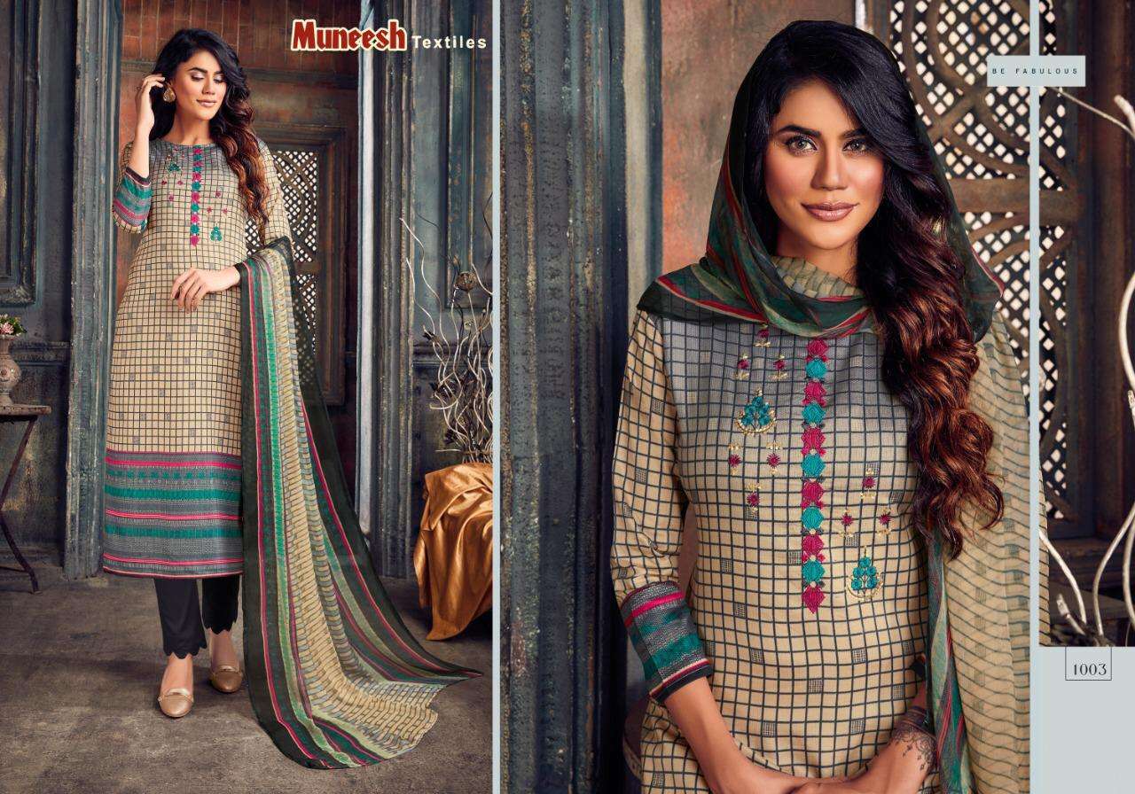 MUNEESH TEXTILES PRESENT AISHA COTTON EMBROIDERED SALWAR SUITS IN WHOLESALE PRICE IN SURAT - SAI DHARANX 