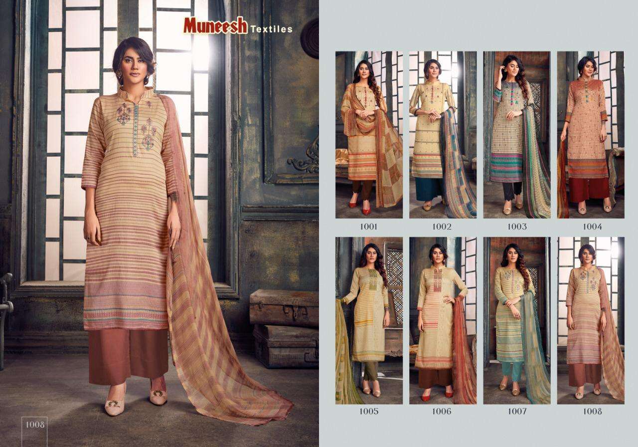 MUNEESH TEXTILES PRESENT AISHA COTTON EMBROIDERED SALWAR SUITS IN WHOLESALE PRICE IN SURAT - SAI DHARANX 