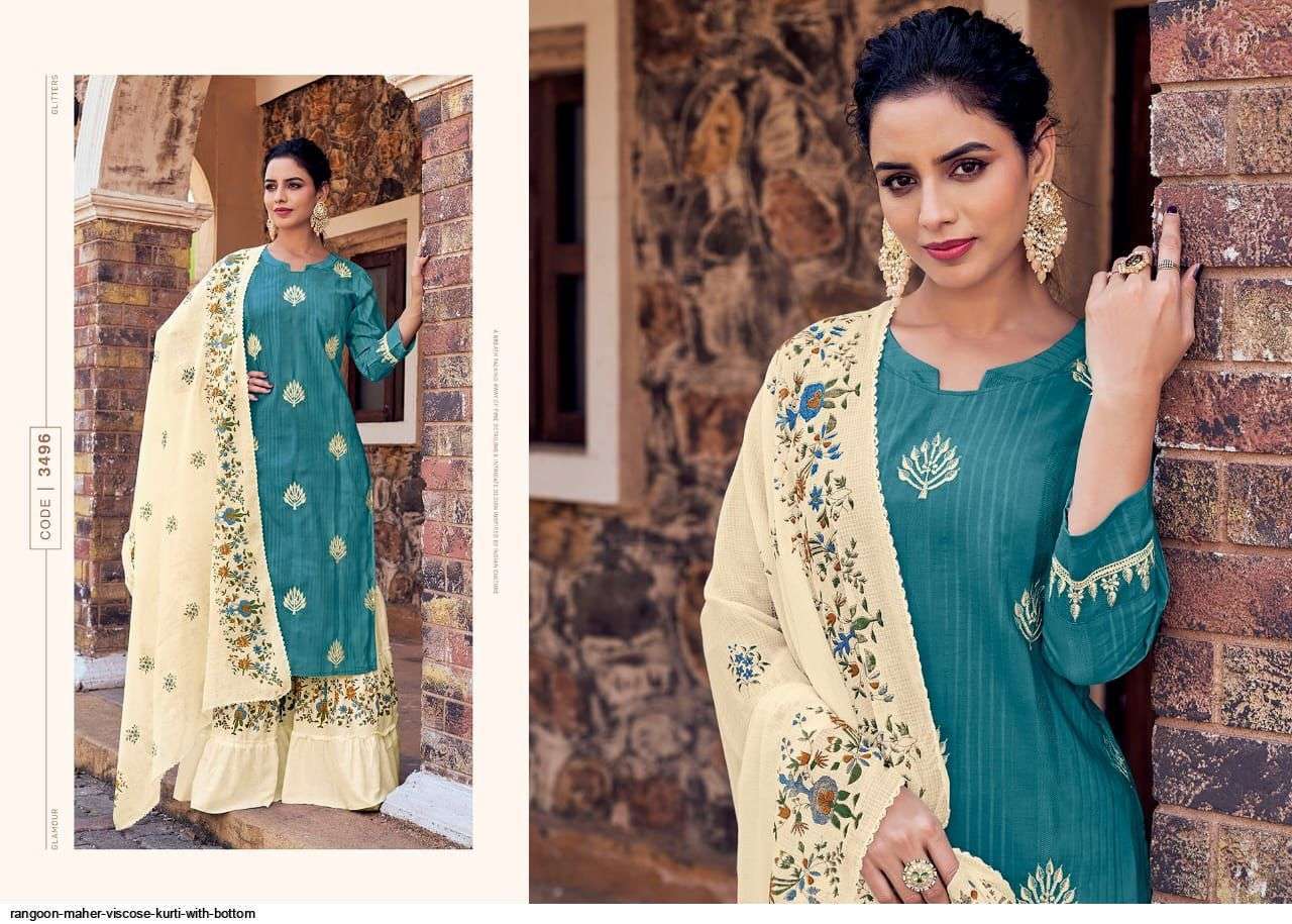 RANGOON PRESENT MAHER READYMADE SHARARA STYLE SUITS IN WHOLESALE RATE IN SURAT - SAIDHARANX 