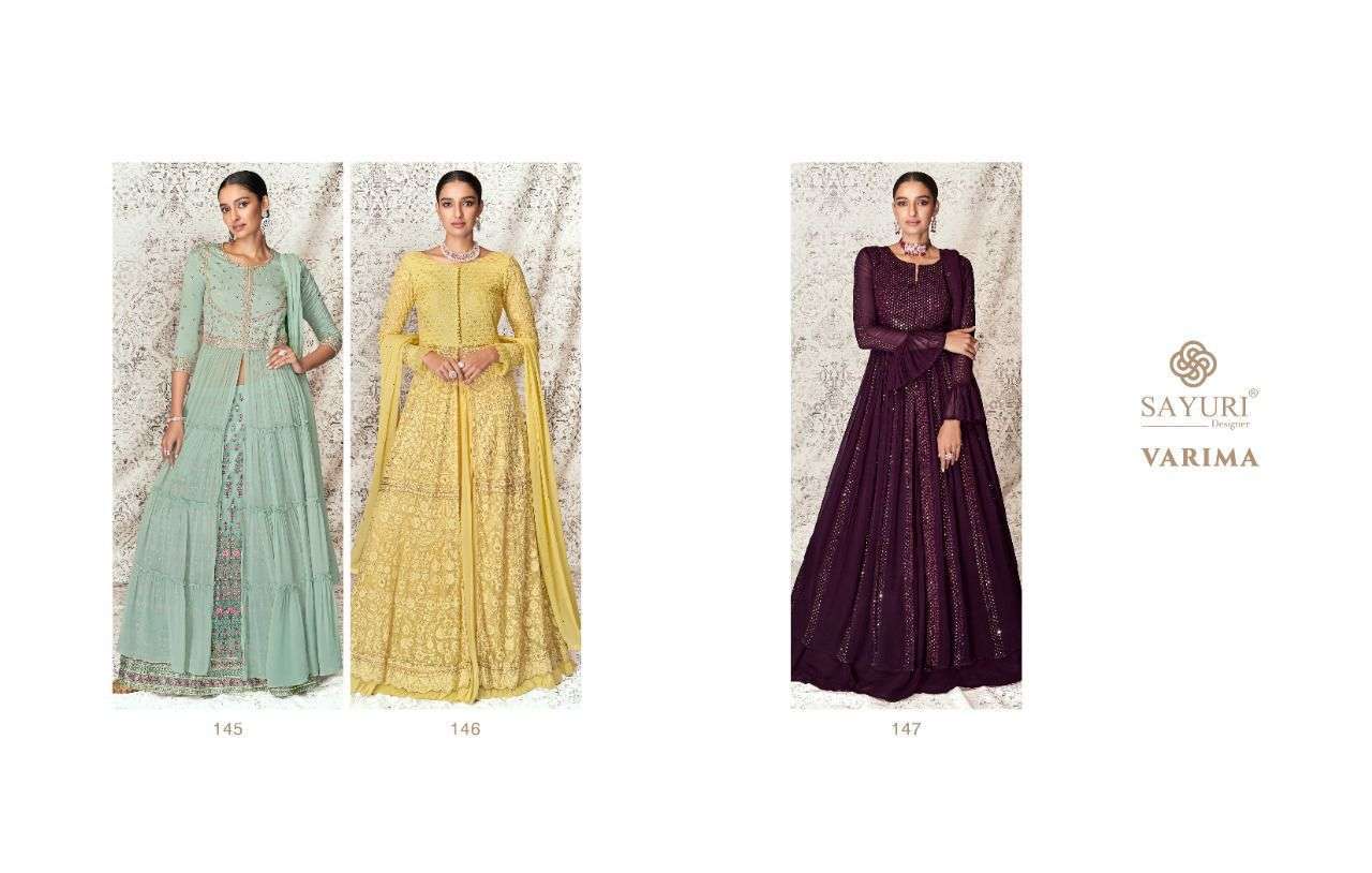 Sayuri Designer Varima Series 145-147 Real Georgette Suit Wholesale Rate In Surat - Saidharanx