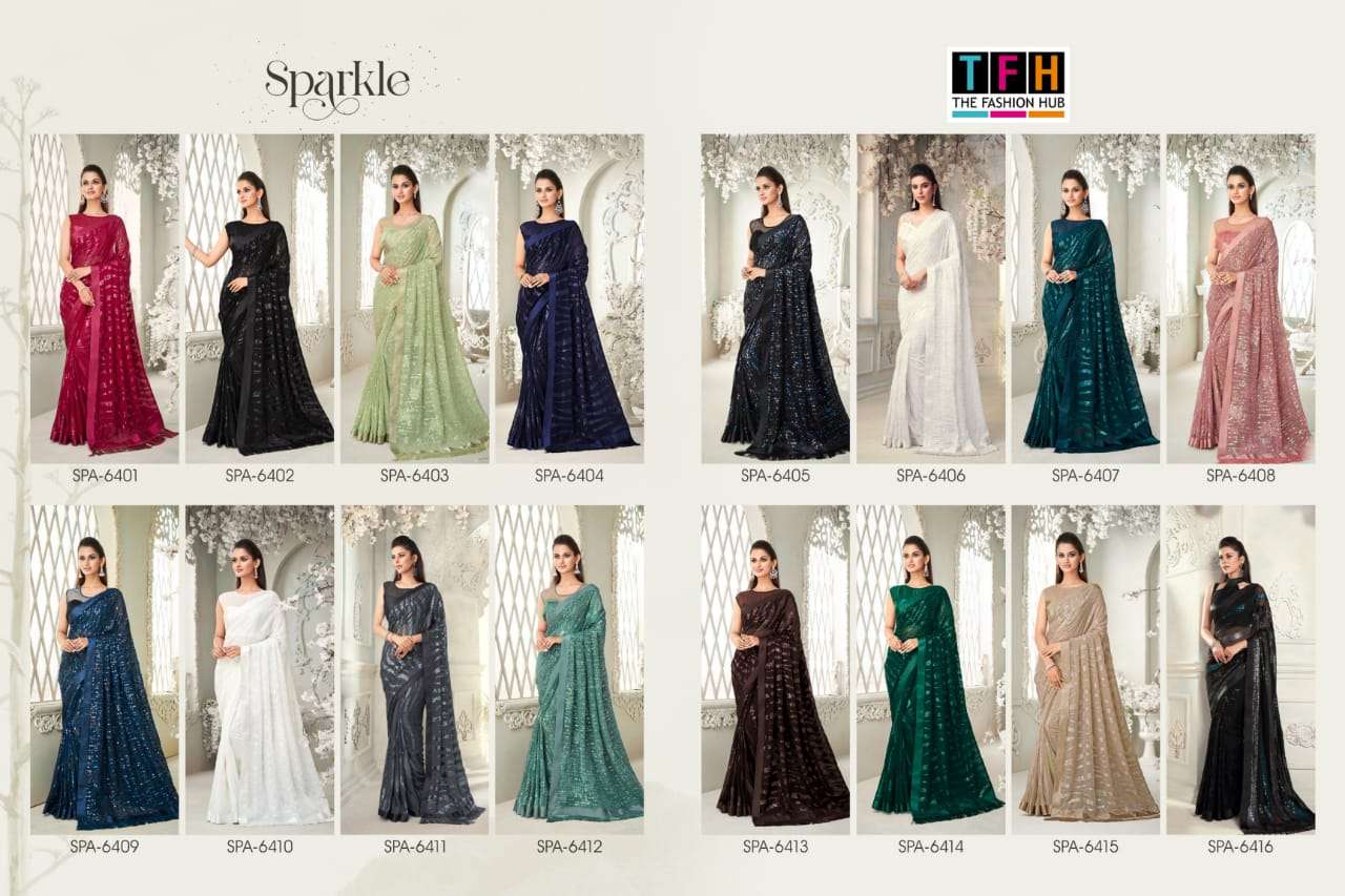 TFH Sparkle Vol 2 Soft Georgette Wholesale Fancy Saree Catalog Wholesale Rate In Surat - Saidharanx 