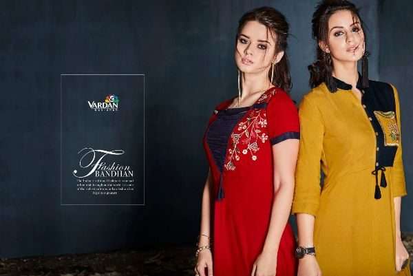 Vardan Designer Gulnaz Vol-1 6001 To 6008 Series Exclusive Rayon Long Kurtis Collection At Wholesale Price In Surat - Saidharanx 