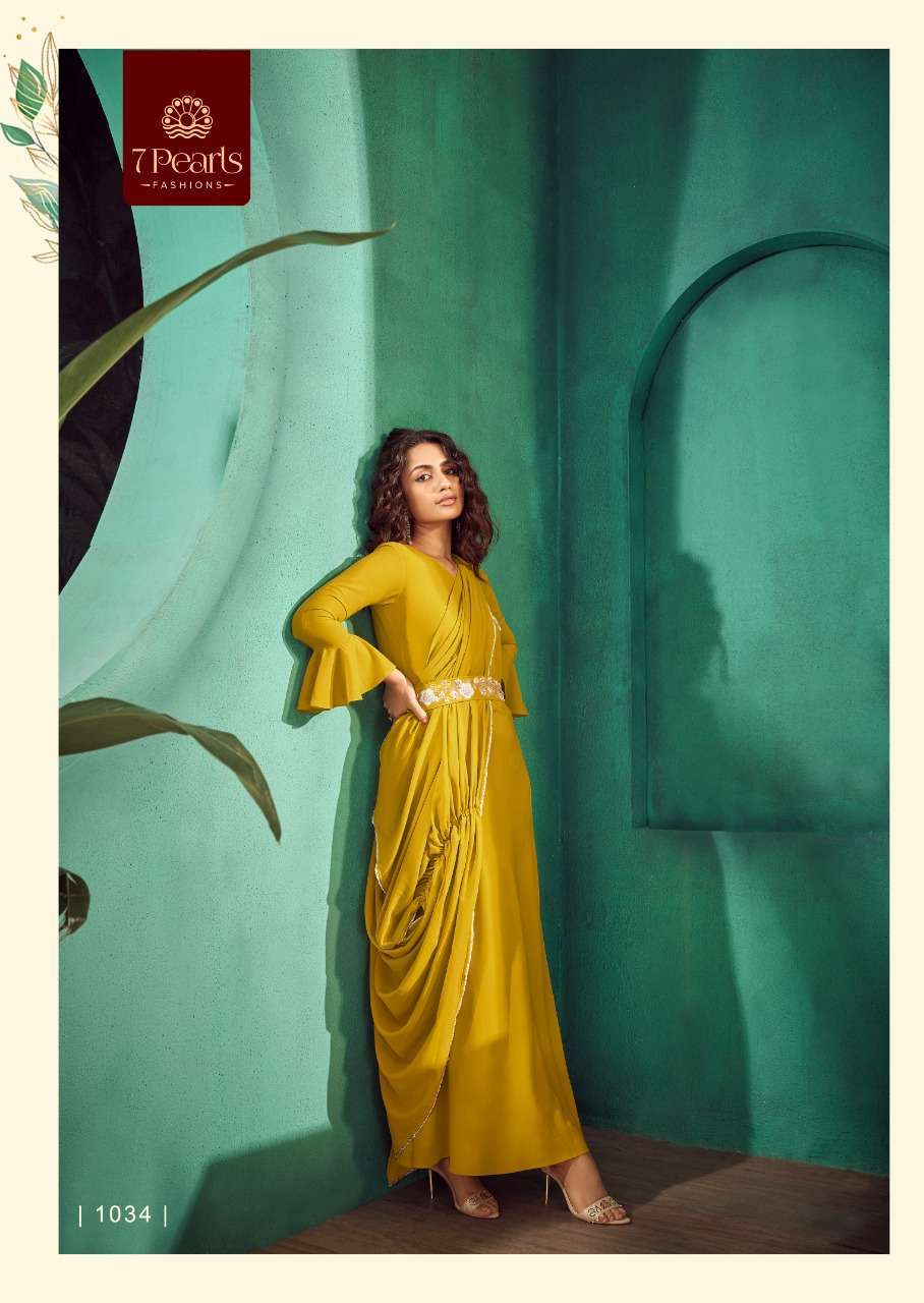 7 PEARLS PRESENT FESTIVA READY TO WEAR FANCY LONG DESIGNER KURTIS IN WHOLESALE RATE IN SURAT - SAIDHARANX 