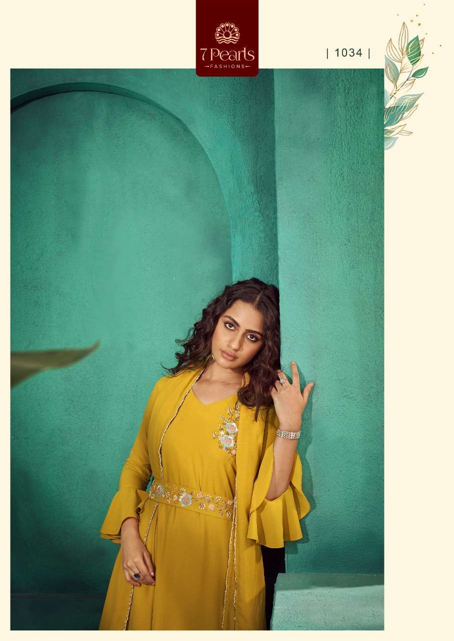 7 PEARLS PRESENT FESTIVA READY TO WEAR FANCY LONG DESIGNER KURTIS IN WHOLESALE RATE IN SURAT - SAIDHARANX 
