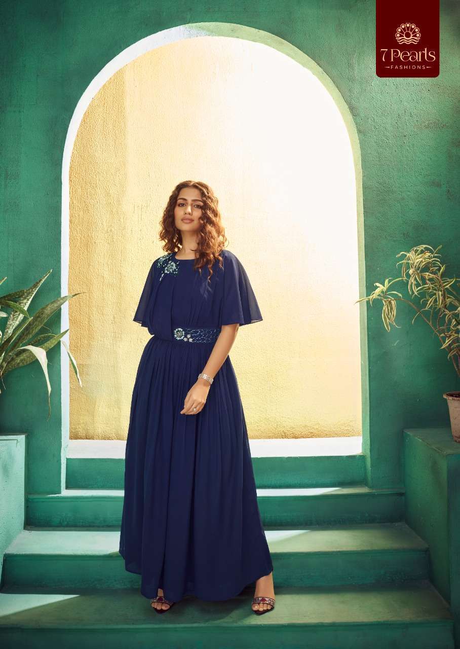 7 PEARLS PRESENT FESTIVA READY TO WEAR FANCY LONG DESIGNER KURTIS IN WHOLESALE RATE IN SURAT - SAIDHARANX 
