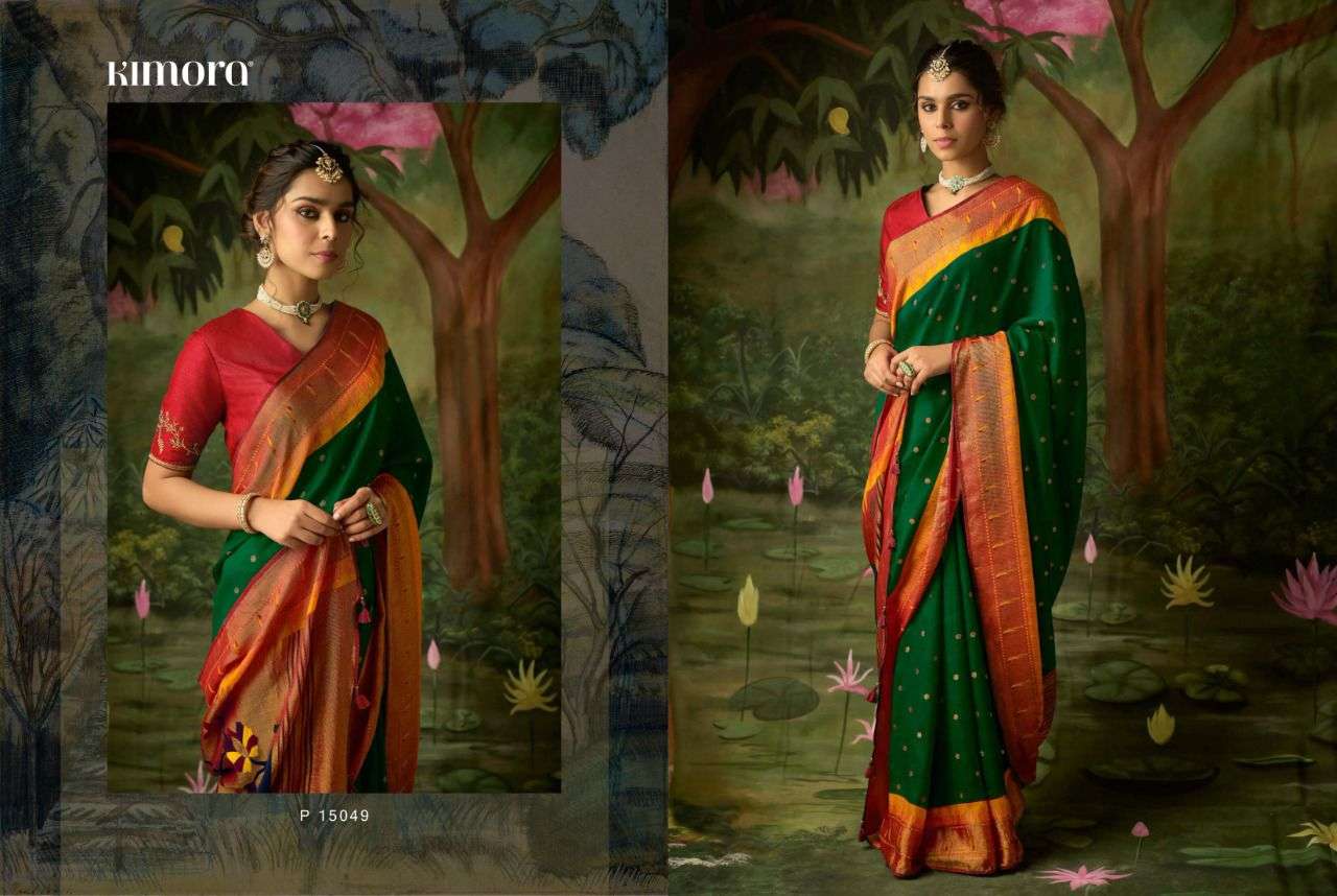 MEERA PAITHANI HITS BY KIMORA FESTIVE WEAR SAREE COLLECTION WHOLESALE RATE IN SURAT - SAIDHARANX 