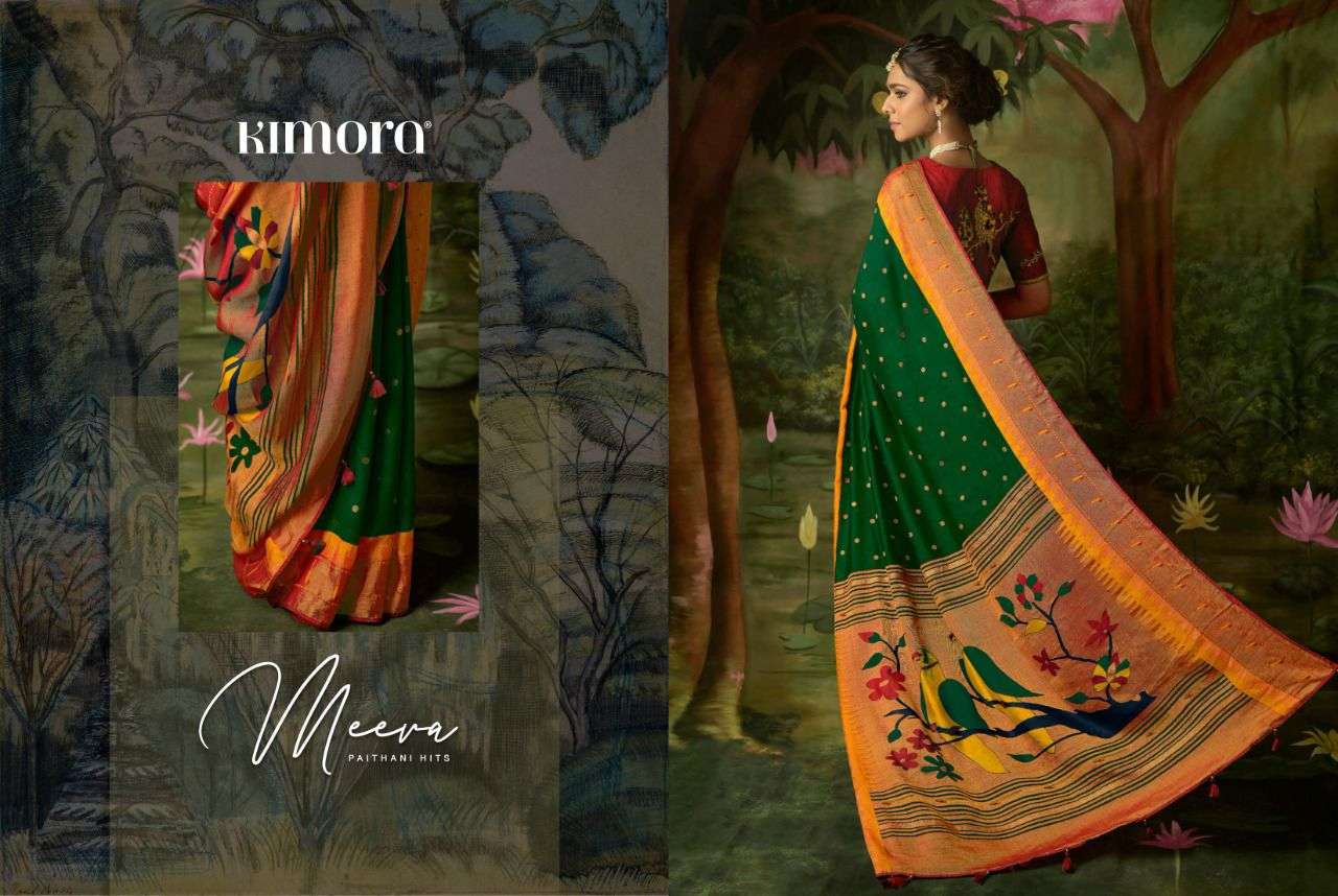 MEERA PAITHANI HITS BY KIMORA FESTIVE WEAR SAREE COLLECTION WHOLESALE RATE IN SURAT - SAIDHARANX 