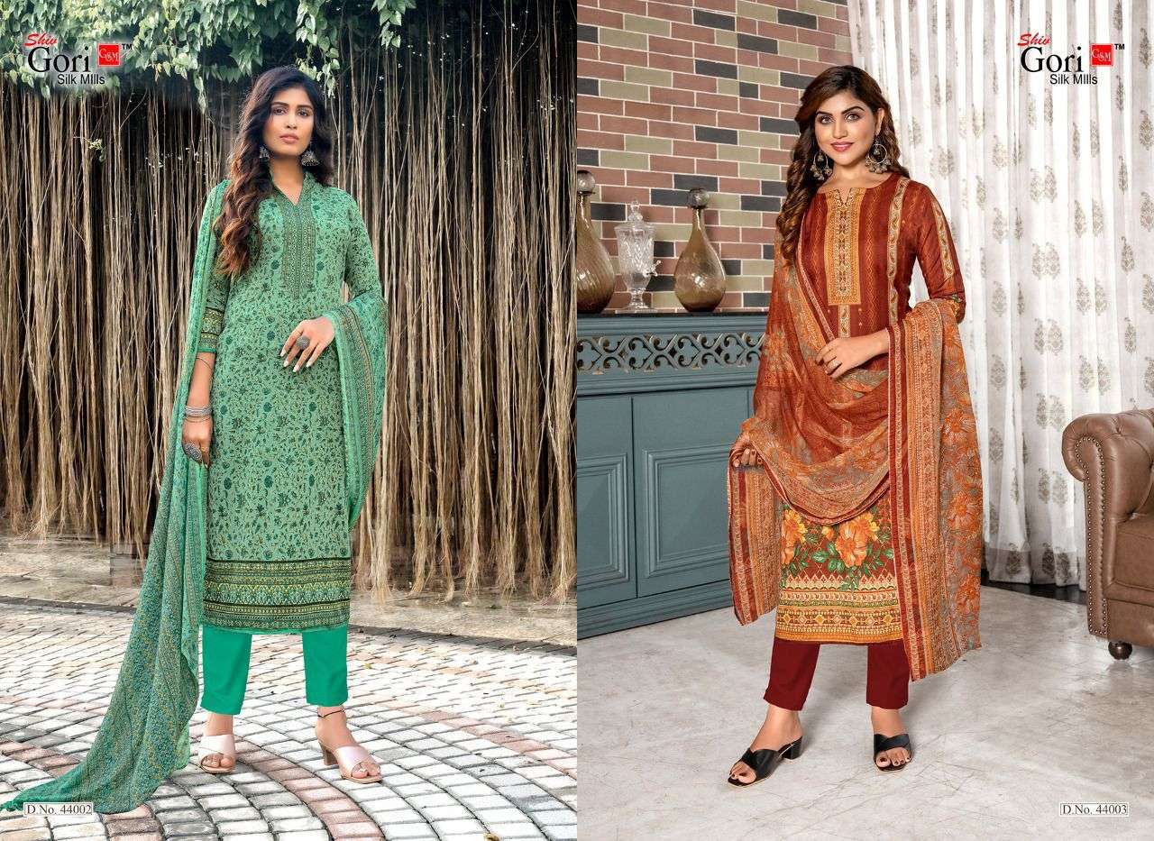 Punjabi Kudi Vol 44 Shiv Gori Silk Mills Pant Style Suits Wholesale Rate In Surat - Saidharanx 