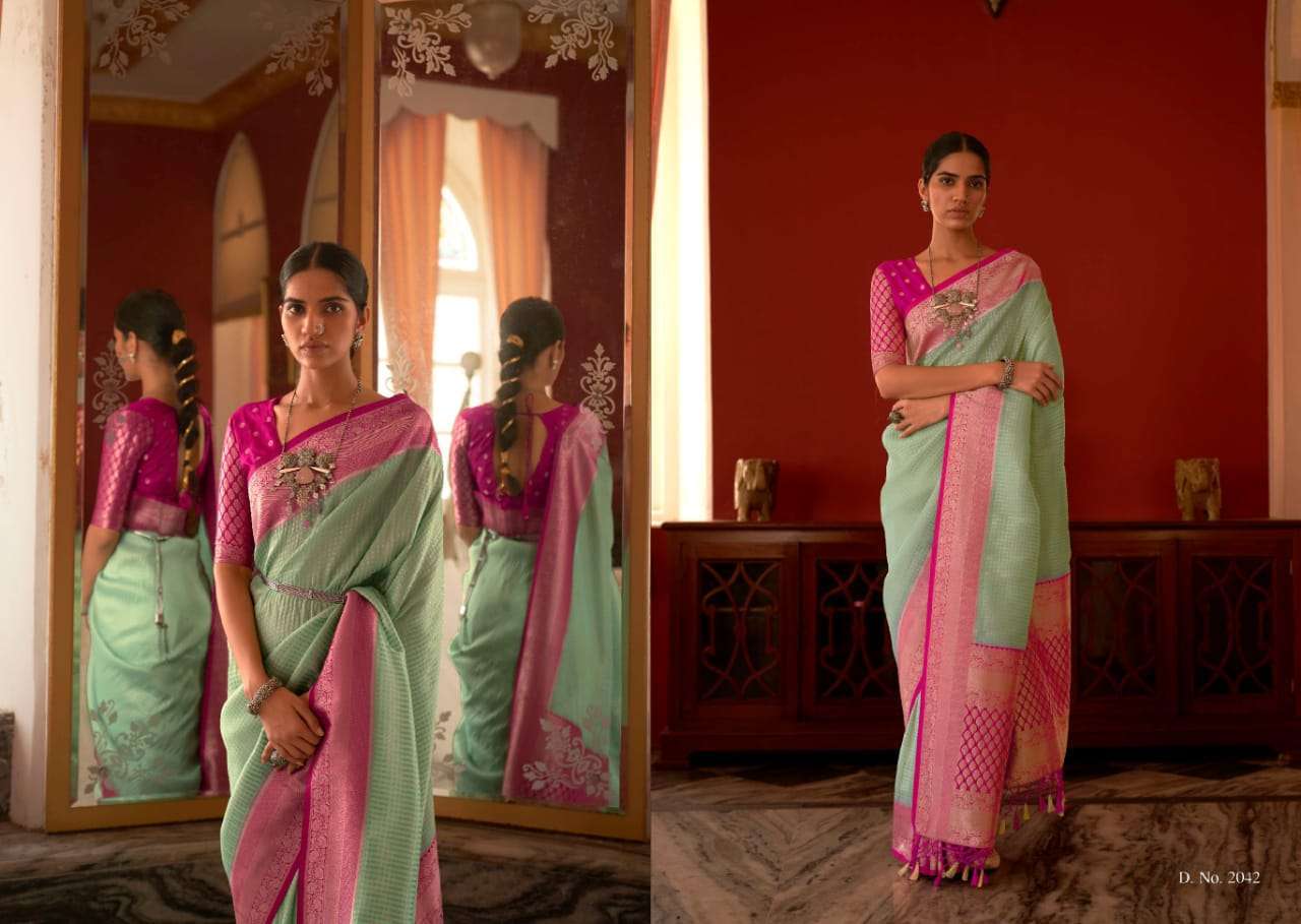 SANGANER BY KIMORA 2041 TO 2045 SERIES GEORGETTE UNSTICHED SAREES WHOLESALE RATE IN SURA - SAIDHARANX 