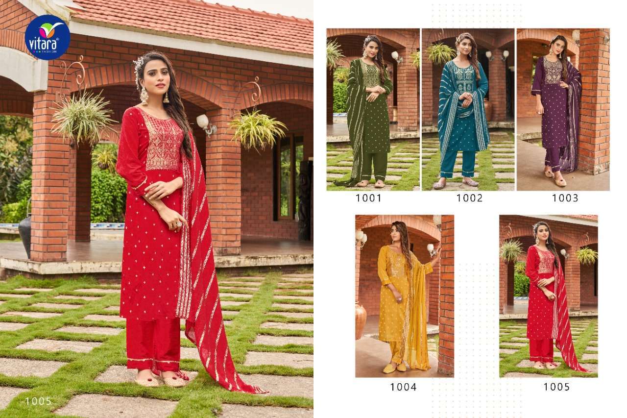 Vitara Riyasat Exclusive New Designs Traditional 3 Piece Suit Wholesale Rate IN Surat - SaiDharaNx 