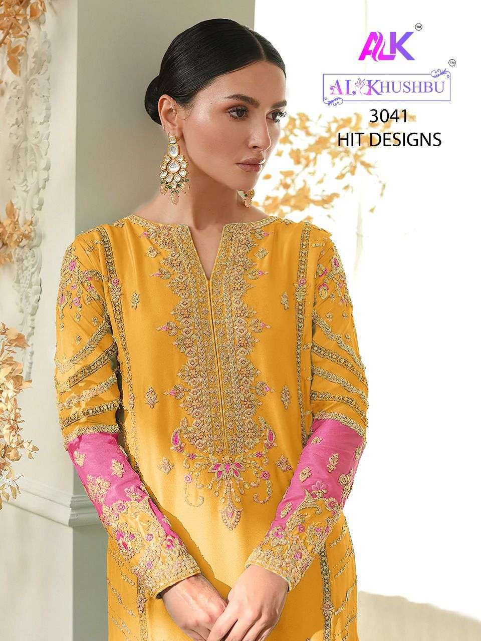 ALK 3041 HIT DESIGNS BY AL KHUSHBU GEORGETTE UNSTICHED SALWAR SUITS WHOLESALE 3 PCS WHOLESALE RATE IN SURAT - SAIDHARANX 
