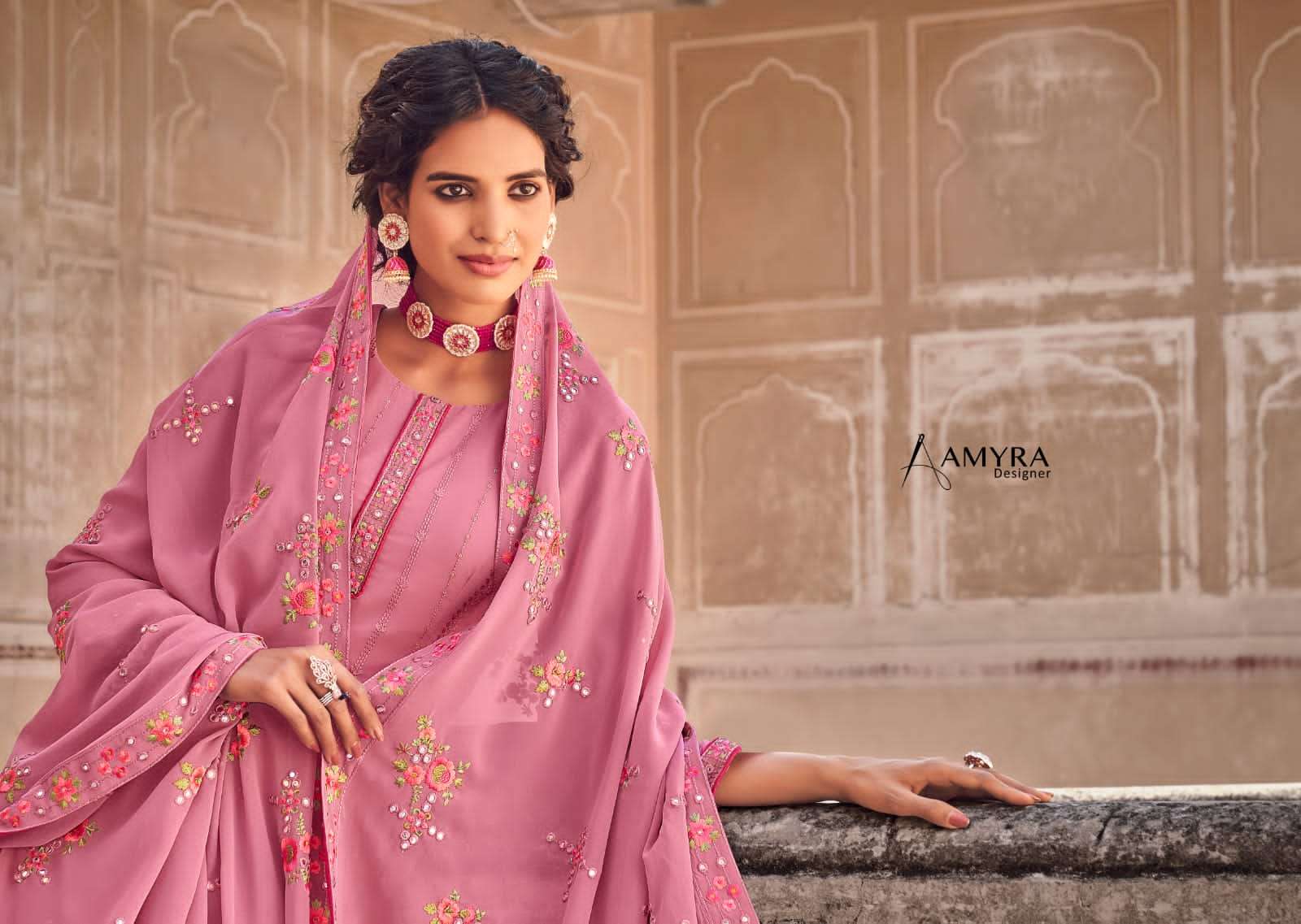AMYRA DESIGNER DREAM GEORGETTE LATEST SALWAR SUITS WHOLESALE RATE IN SURAT - SAIDHARANX 