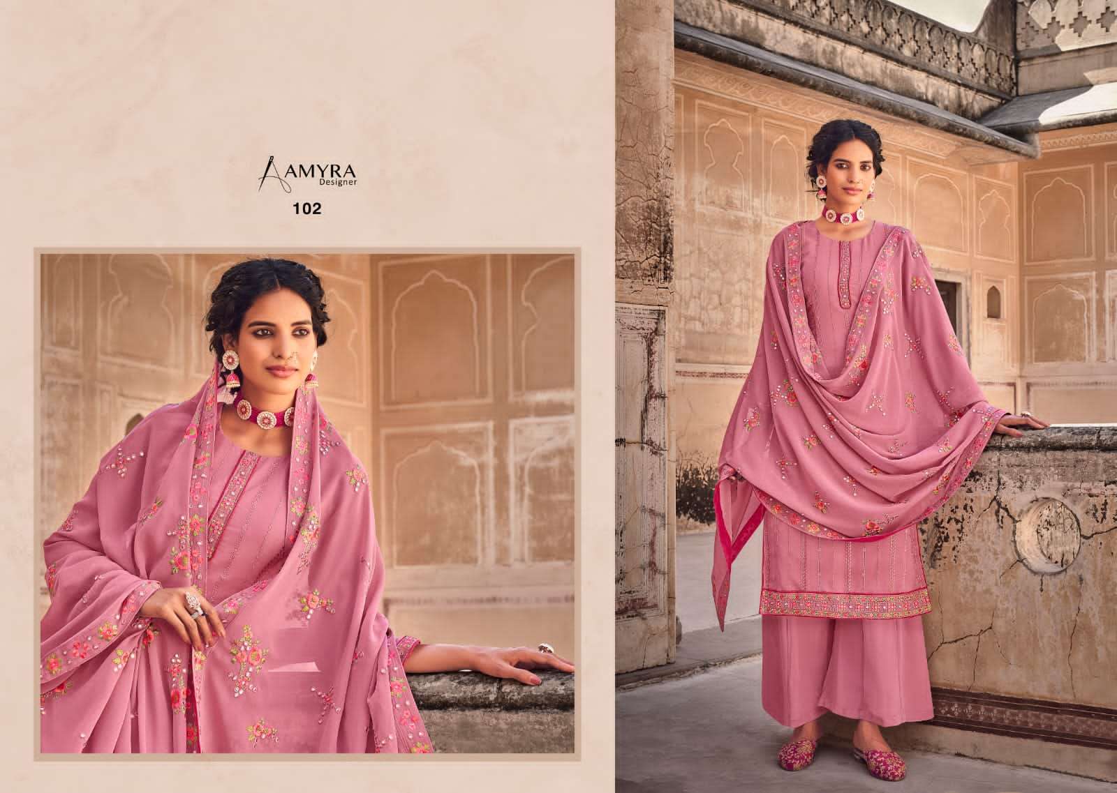 AMYRA DESIGNER DREAM GEORGETTE LATEST SALWAR SUITS WHOLESALE RATE IN SURAT - SAIDHARANX 