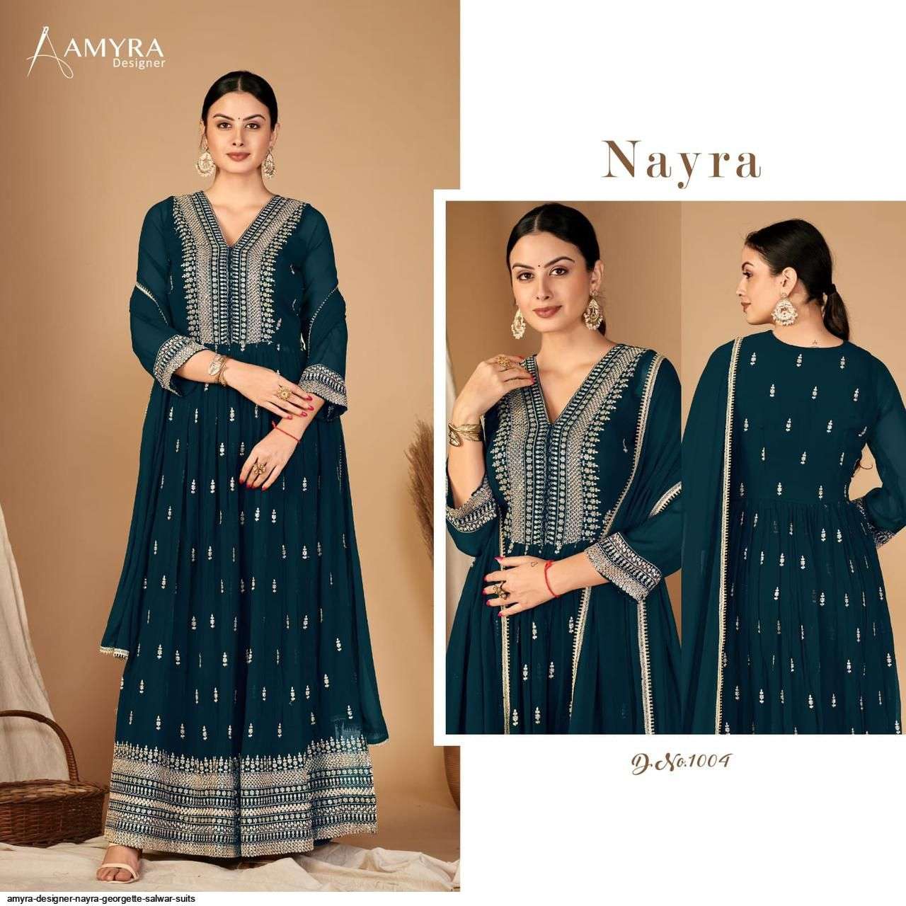 AMYRA DESIGNER NAYRA GEORGETTE SALWAR SUITS WHOLESALE RATE IN SURAT - SAIDHARANX 