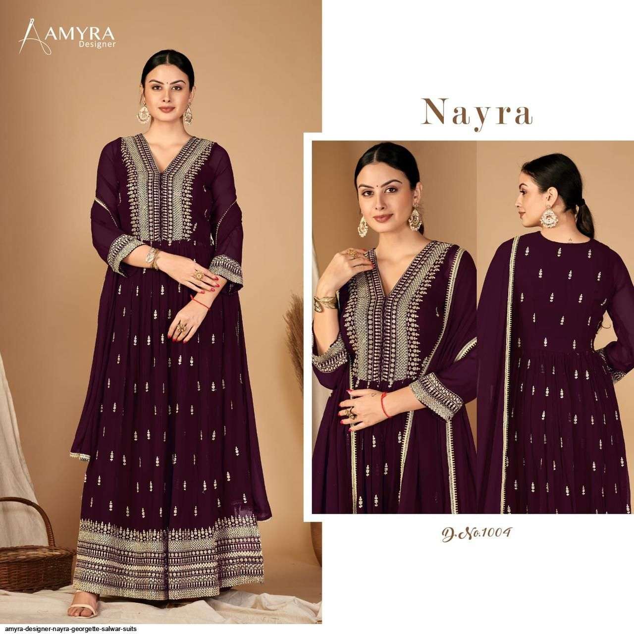 AMYRA DESIGNER NAYRA GEORGETTE SALWAR SUITS WHOLESALE RATE IN SURAT - SAIDHARANX 