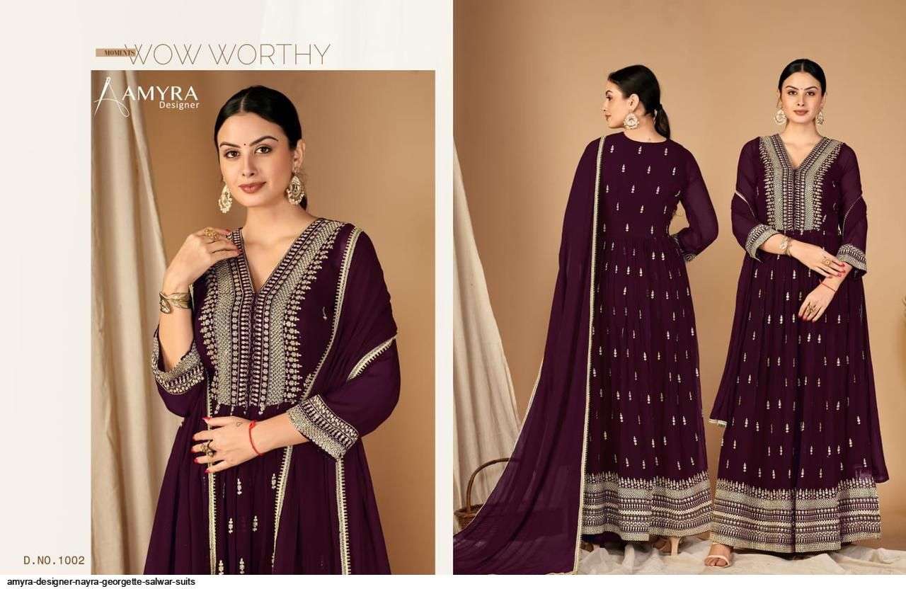 AMYRA DESIGNER NAYRA GEORGETTE SALWAR SUITS WHOLESALE RATE IN SURAT - SAIDHARANX 