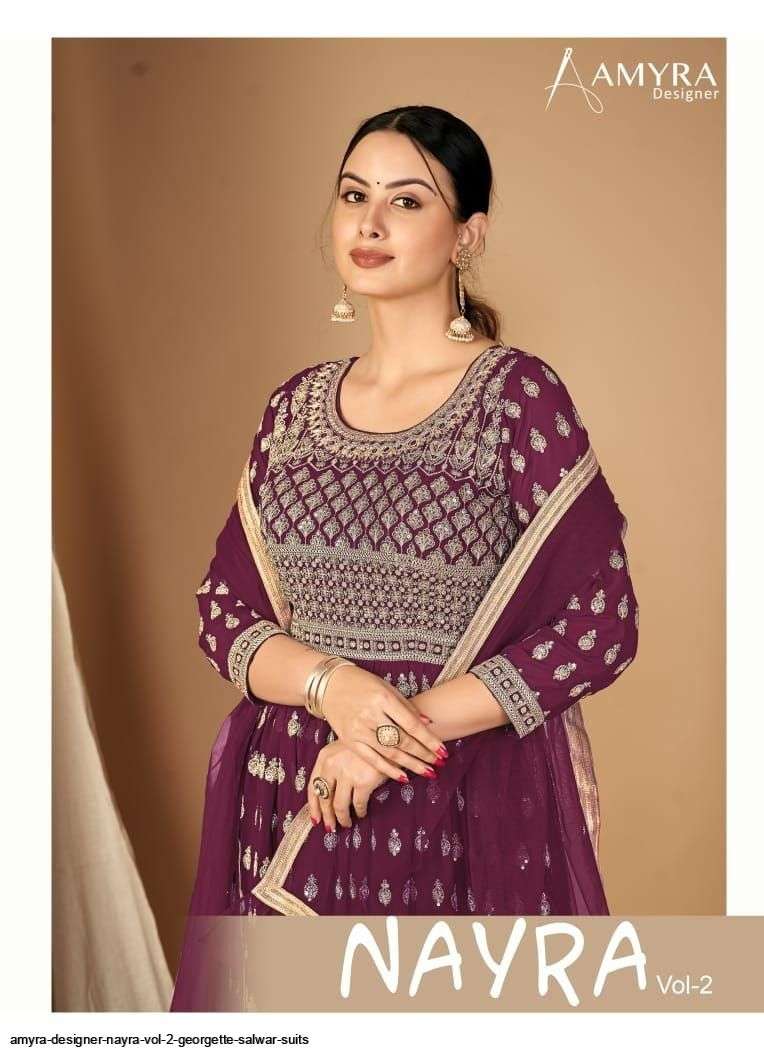  AMYRA DESIGNER NAYRA VOL 2 GEORGETTE SALWAR SUITS WHOLESALE RATE IN SURAT - SAIDHARANX 