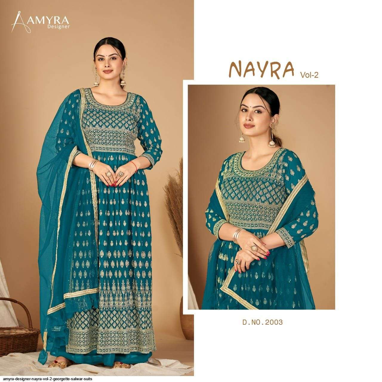  AMYRA DESIGNER NAYRA VOL 2 GEORGETTE SALWAR SUITS WHOLESALE RATE IN SURAT - SAIDHARANX 