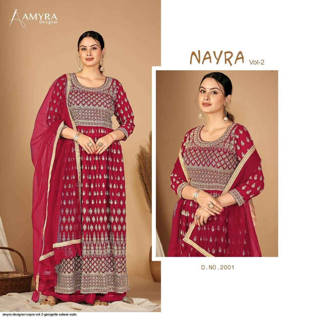  AMYRA DESIGNER NAYRA VOL 2 GEORGETTE SALWAR SUITS WHOLESALE RATE IN SURAT - SAIDHARANX 